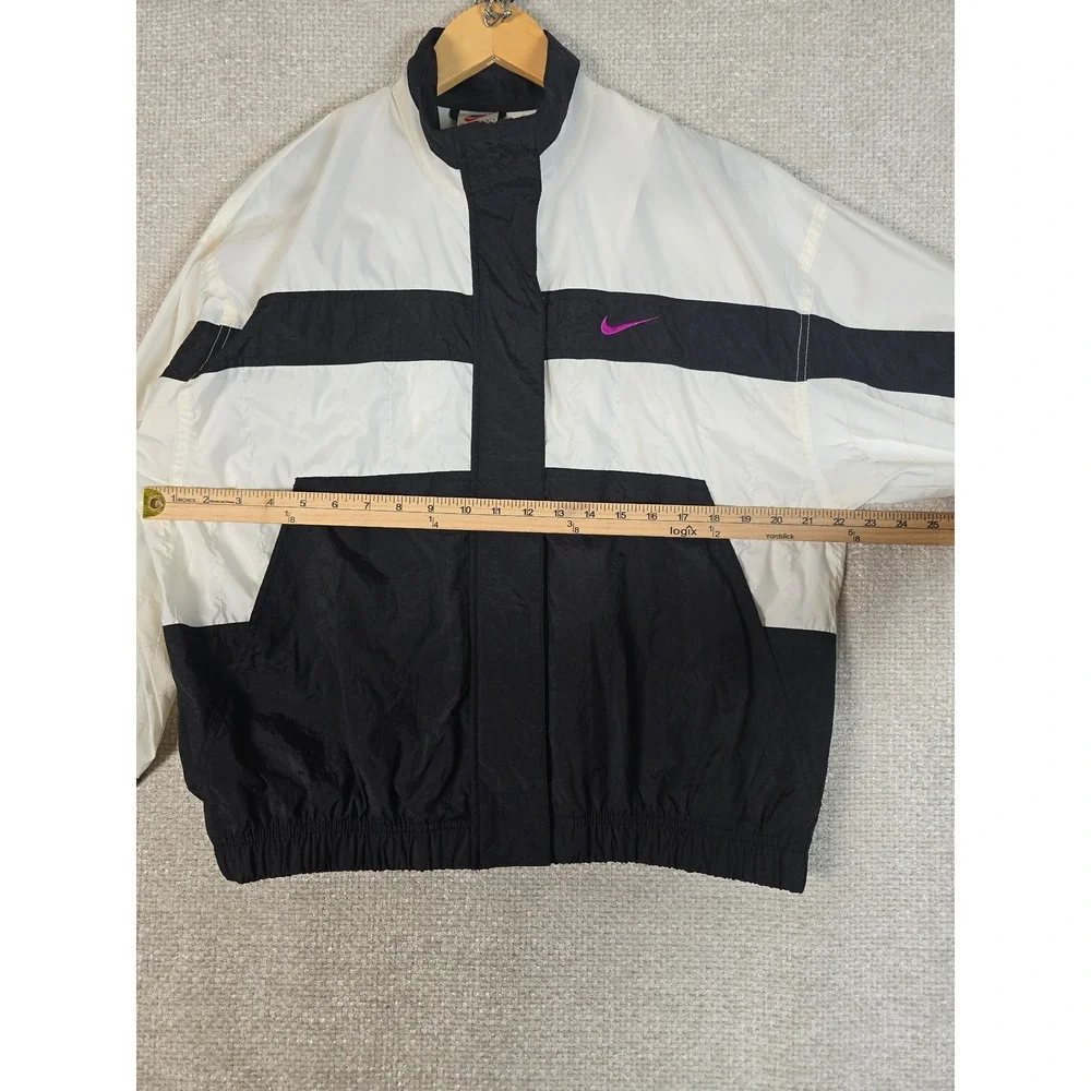 Vintage 90s Nike Windbreaker Jacket Youth L 12-14 Fits Women's‎ S Black White